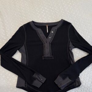 Free People Henley Long Sleeve Top